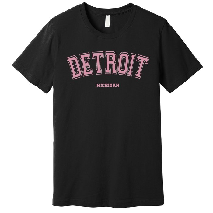 Detroit Michigan Mi Varsity Style On Detroit Premium T-Shirt