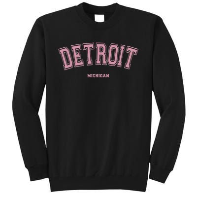 Detroit Michigan Mi Varsity Style On Detroit Tall Sweatshirt