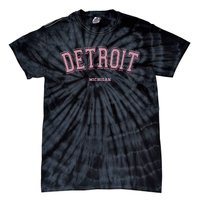 Detroit Michigan Mi Varsity Style On Detroit Tie-Dye T-Shirt