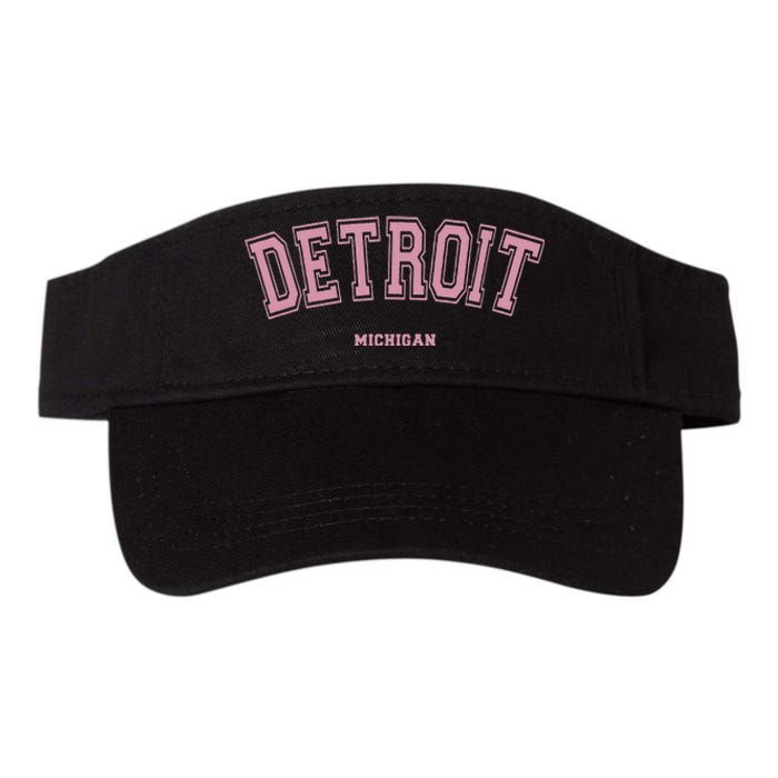 Detroit Michigan Mi Varsity Style On Detroit Valucap Bio-Washed Visor