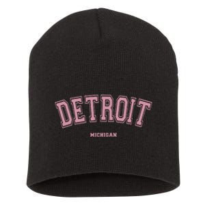 Detroit Michigan Mi Varsity Style On Detroit Short Acrylic Beanie