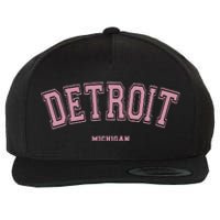 Detroit Michigan Mi Varsity Style On Detroit Wool Snapback Cap