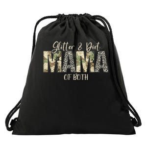 Dirt Mom Mama Of Both Drawstring Bag