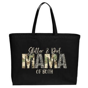 Dirt Mom Mama Of Both Cotton Canvas Jumbo Tote