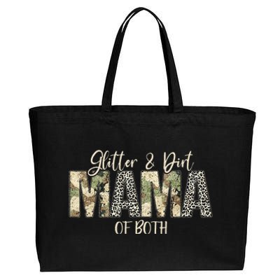 Dirt Mom Mama Of Both Cotton Canvas Jumbo Tote