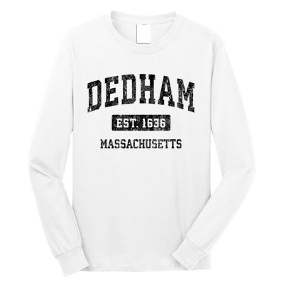 Dedham Massachusetts Ma Vintage Established Sports Design Long Sleeve Shirt