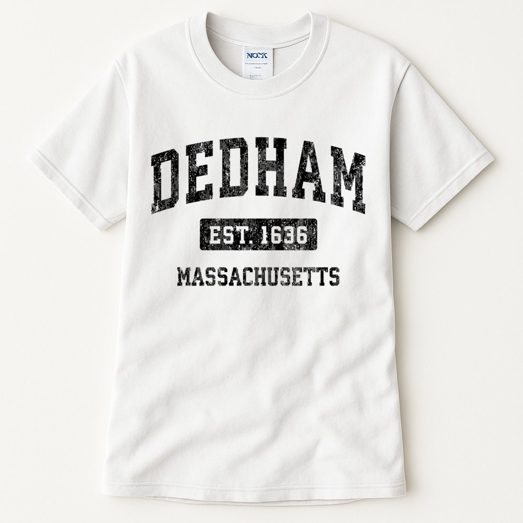 Dedham Massachusetts Ma Vintage Established Sports Design Tall T-Shirt