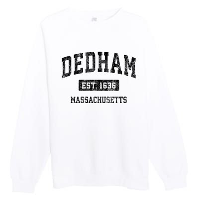 Dedham Massachusetts Ma Vintage Established Sports Design Premium Crewneck Sweatshirt