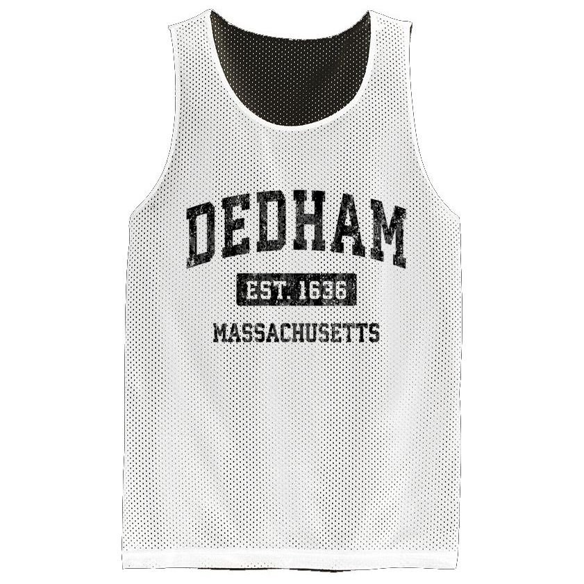 Dedham Massachusetts Ma Vintage Established Sports Design Mesh Reversible Basketball Jersey Tank