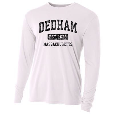 Dedham Massachusetts Ma Vintage Established Sports Design Cooling Performance Long Sleeve Crew