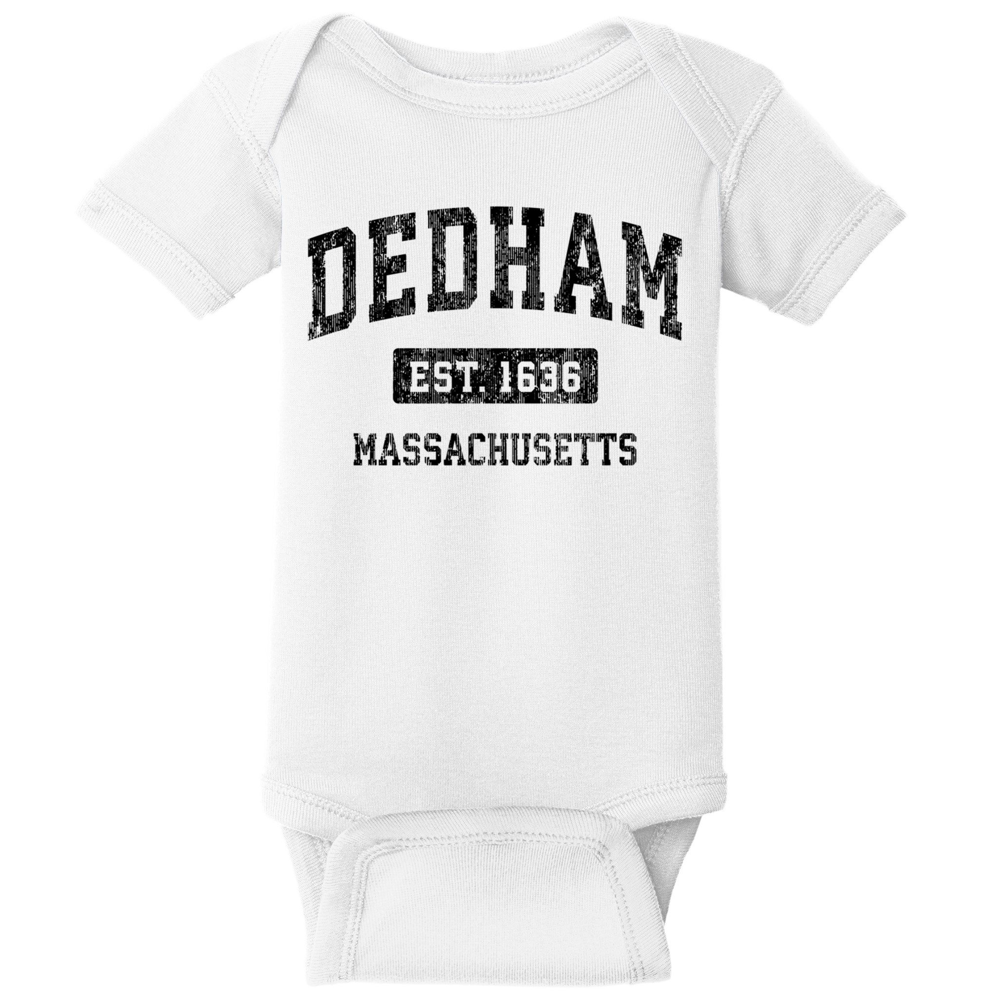 Dedham Massachusetts Ma Vintage Established Sports Design Baby Bodysuit