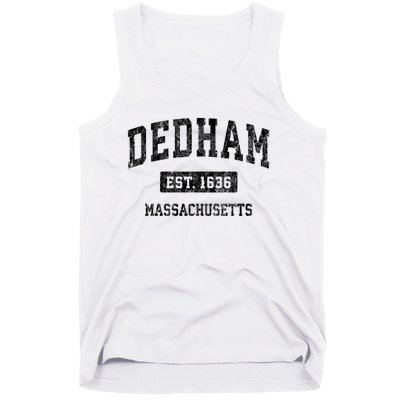 Dedham Massachusetts Ma Vintage Established Sports Design Tank Top