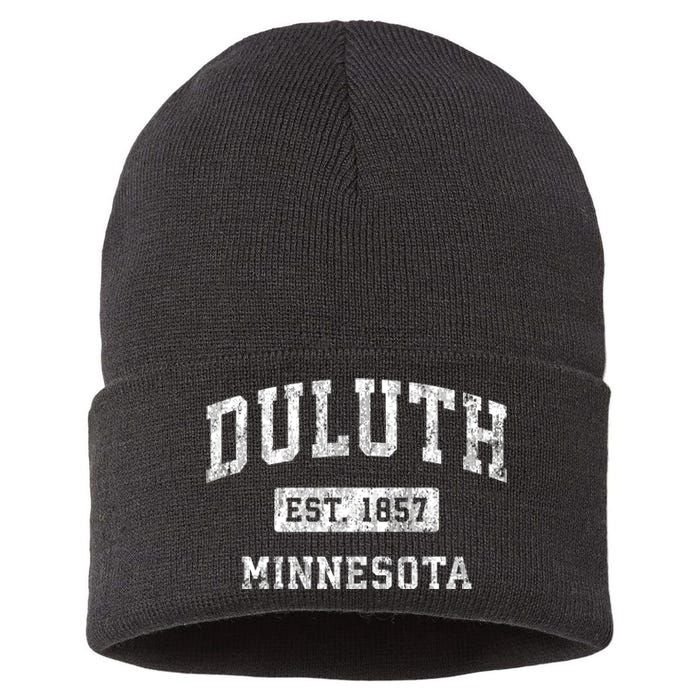 Duluth Minnesota Mn Vintage Established Sports Sustainable Knit Beanie