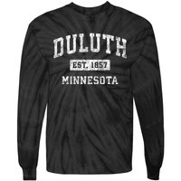 Duluth Minnesota Mn Vintage Established Sports Tie-Dye Long Sleeve Shirt