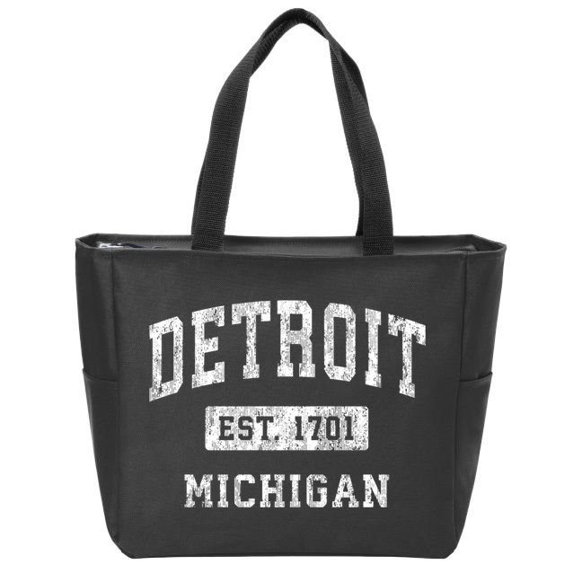 Detroit Michigan Mi Vintage Established Sports Design Zip Tote Bag