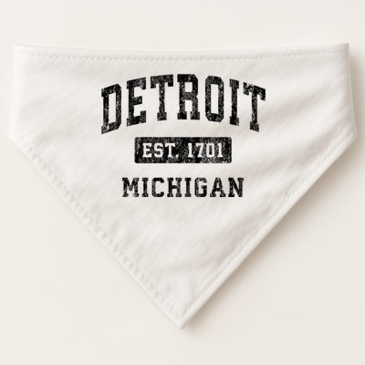 Detroit Michigan Mi Vintage Established Sports Design USA-Made Doggie Bandana
