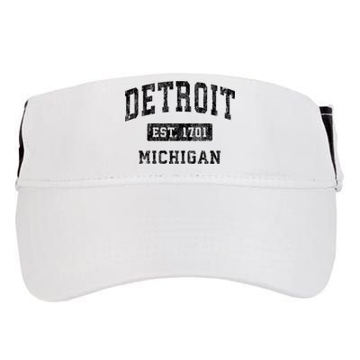 Detroit Michigan Mi Vintage Established Sports Design Adult Drive Performance Visor