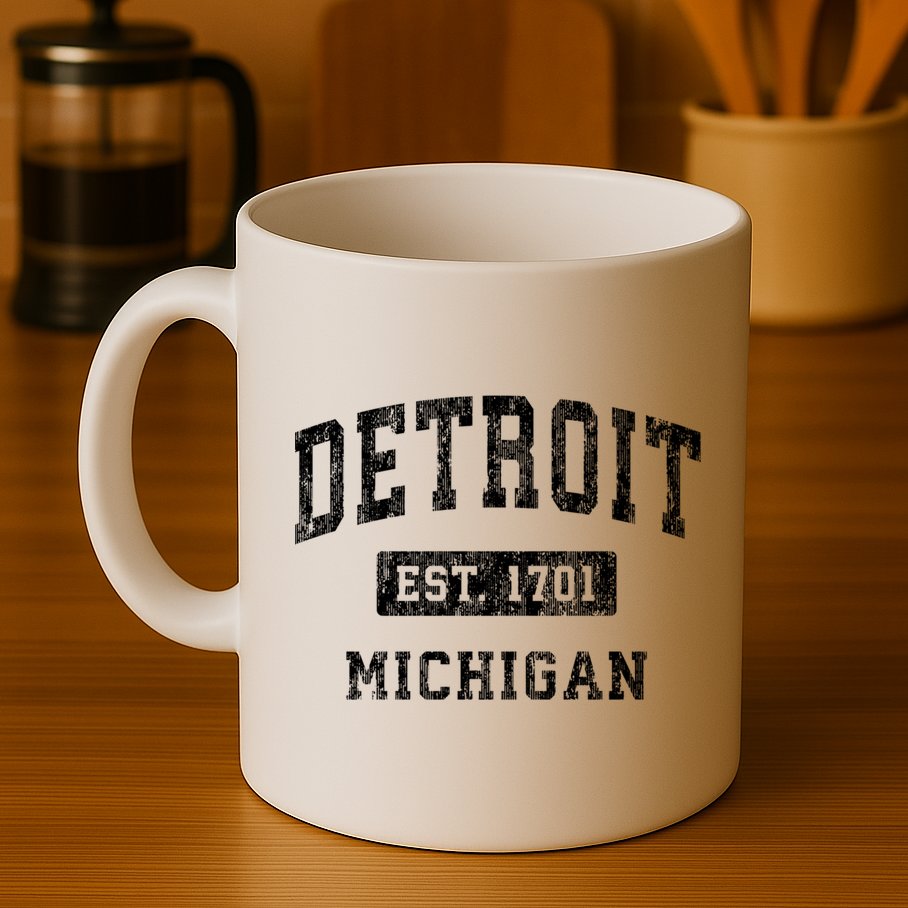 Detroit Michigan Mi Vintage Established Sports Design Mug