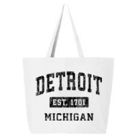 Detroit Michigan Mi Vintage Established Sports Design 25L Jumbo Tote