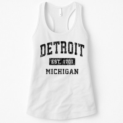 Detroit Michigan Mi Vintage Established Sports Design Womens Tank Top