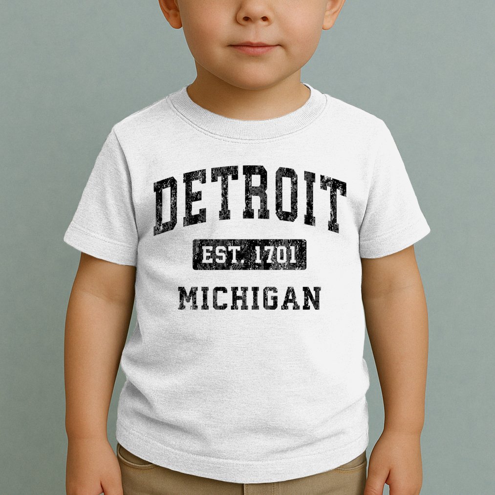 Detroit Michigan Mi Vintage Established Sports Design Toddler T-Shirt