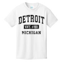 Detroit Michigan Mi Vintage Established Sports Design Kids T-Shirt