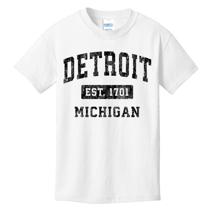 Detroit Michigan Mi Vintage Established Sports Design Kids T-Shirt