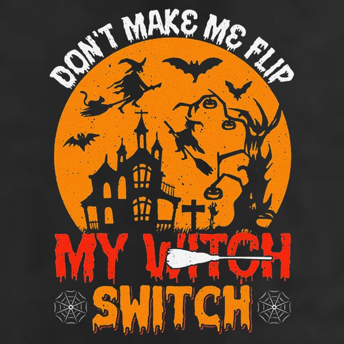 DonT Make Me Flip My Witch Switch Funny Halloween Witch Large Microfiber Waffle Golf Towel