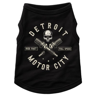 Detroit Michigan Motor City Spark Plug Wings Ride Fast Speed Doggie Tank