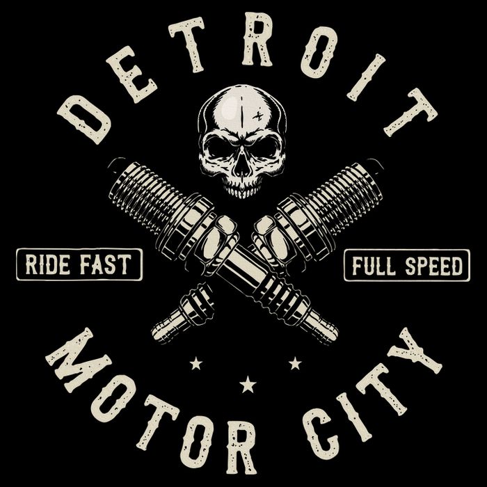 Detroit Michigan Motor City Spark Plug Wings Ride Fast Speed Cooling Performance Crew T-Shirt