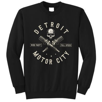 Detroit Michigan Motor City Spark Plug Wings Ride Fast Speed Sweatshirt