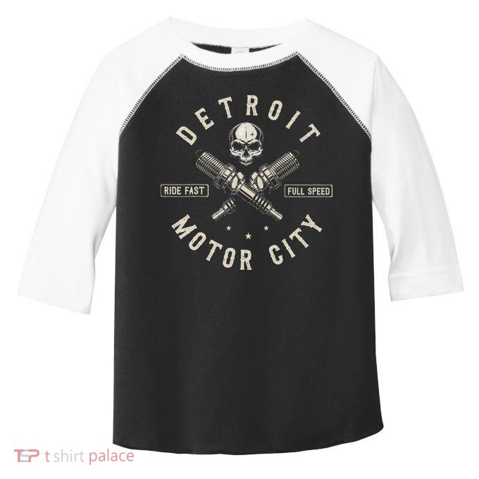Detroit Michigan Motor City Spark Plug Wings Ride Fast Speed Toddler Fine Jersey T-Shirt