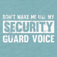 Don't Make Me Use My Security Guard Voice Security Guard Sueded Cloud Jersey T-Shirt