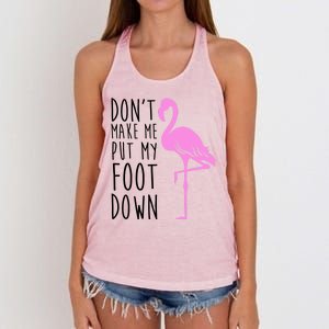 Don't Make Me Put My Foot Down Flamingo Women's Knotted Racerback Tank