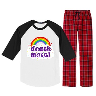 Death Metal Music Heavy Unicorn Rainbow Funny Raglan Sleeve Pajama Set