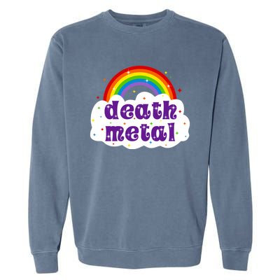 Death Metal Music Heavy Unicorn Rainbow Funny Garment-Dyed Sweatshirt