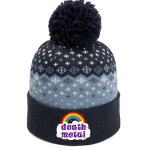 Death Metal Music Heavy Unicorn Rainbow Funny The Baniff Cuffed Pom Beanie