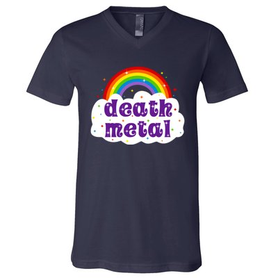 Death Metal Music Heavy Unicorn Rainbow Funny V-Neck T-Shirt