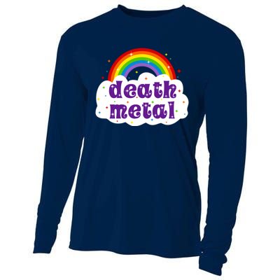 Death Metal Music Heavy Unicorn Rainbow Funny Cooling Performance Long Sleeve Crew