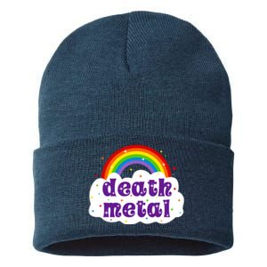 Death Metal Music Heavy Unicorn Rainbow Funny Sustainable Knit Beanie