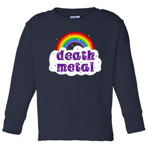 Death Metal Music Heavy Unicorn Rainbow Funny Toddler Long Sleeve Shirt