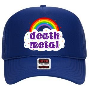 Death Metal Music Heavy Unicorn Rainbow Funny High Crown Mesh Back Trucker Hat