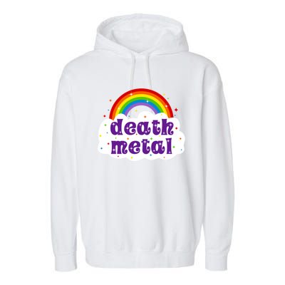 Death Metal Music Heavy Unicorn Rainbow Funny Garment-Dyed Fleece Hoodie