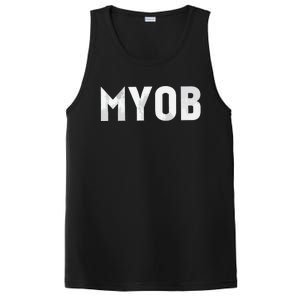 Distressed MYOB MIND YOUR OWN BUSINESS PosiCharge Competitor Tank