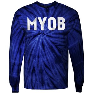 Distressed MYOB MIND YOUR OWN BUSINESS Tie-Dye Long Sleeve Shirt