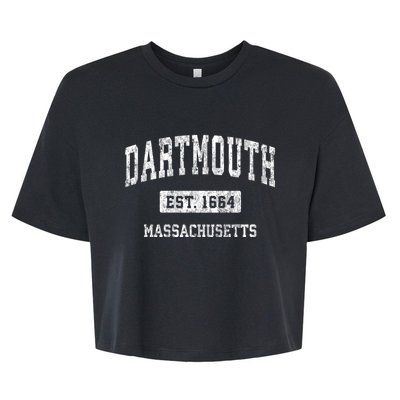 Dartmouth Massachusetts Ma Vintage Sports Bella+Canvas Jersey Crop Tee