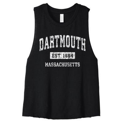 Dartmouth Massachusetts Ma Vintage Sports Women's Racerback Cropped Tank