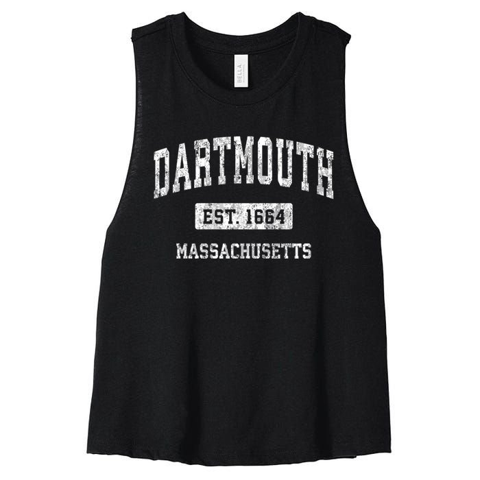 Dartmouth Massachusetts Ma Vintage Sports Women's Racerback Cropped Tank