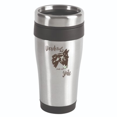 Donkeys Make Me Smile Cute Donkey 16oz Travel Tumbler