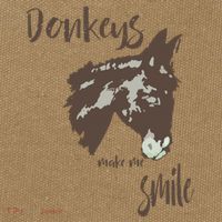 Donkeys Make Me Smile Cute Donkey Cotton Canvas Backpack